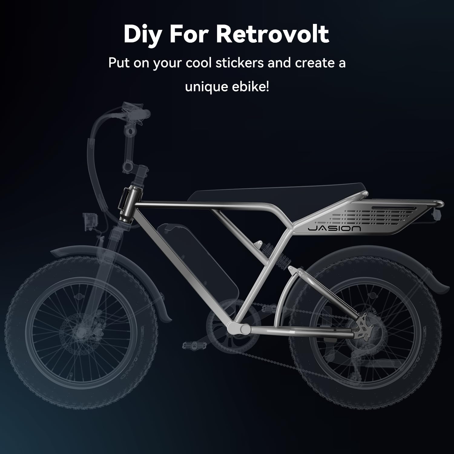 Jasion RetroVolt Pro Electric Bike for Adults, [3000W Peak Motor & 38 MPH & 90-Miles], 52V 20AH Removable Battery, Hydraulic Brakes EBike, 20'' X 4'' Fat Tire Electric Dirt Bike