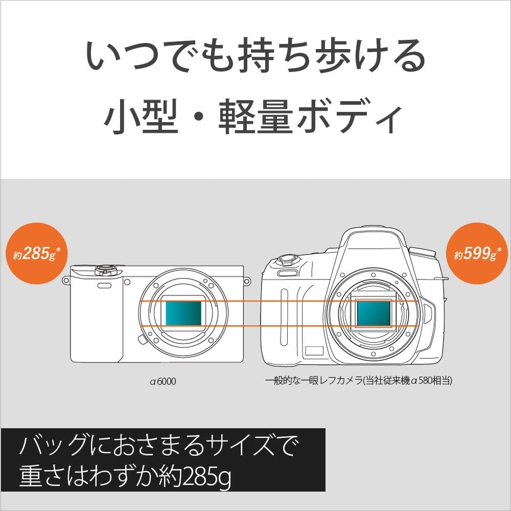 Sony Alpha a6000 Mirrorless Digitial Camera 24.3MP SLR Camera with 3.0-Inch LCD (Black) w/ 16-50mm Power Zoom Lens (Renewed)