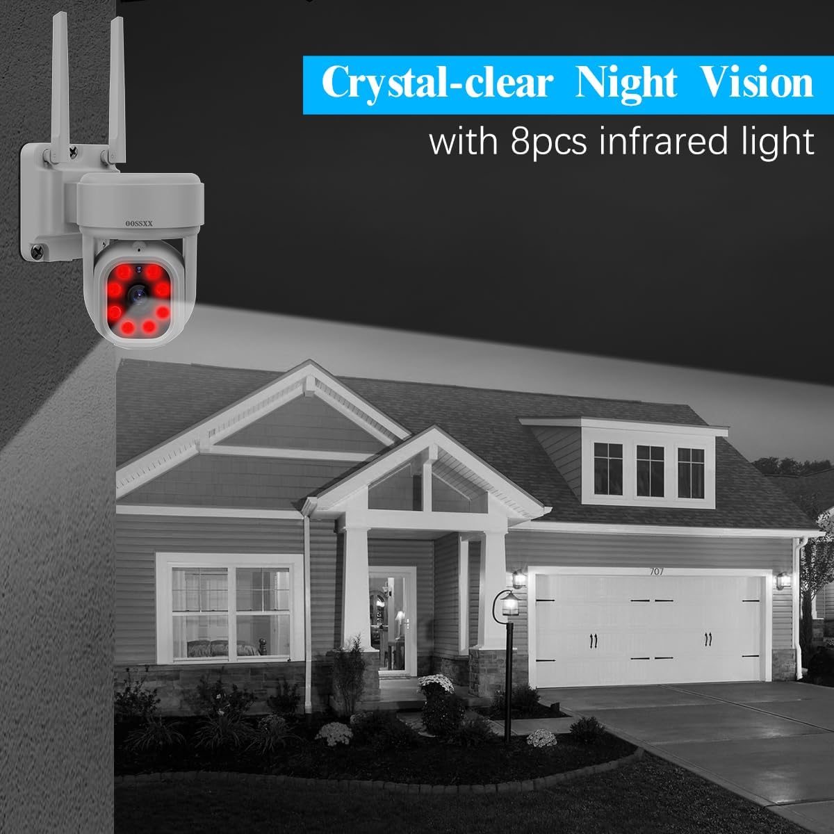 (2026 Update 120 Day Storage) 5MP PT Wireless Security Camera System with AI Human Tracking, Dual-Band 2.4G&5G WiFi, 130° Wide Angle, 2-Way Audio, No Monthly Fee, Outdoor Home Security Kit