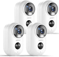ZUMIMALL Security Cameras Wireless Outdoor, 4 Packs, 2K Cameras for Home Security, Outdoor/Indoor Camera Battery Powered, 2.4G WiFi, Magnetic Mount,3MP Color Night Vision/Siren/PIR/AI/Cloud/Alexa