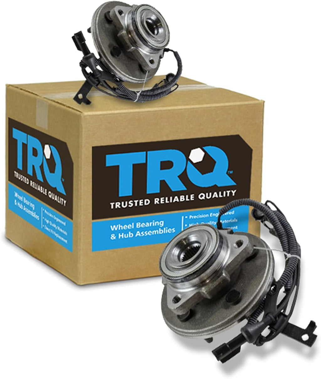 TRQ Front Left and Right Wheel Bearing and Hub Assembly Set 2 Piece Compatible with 2006-2010 Ford Explorer 2007-2010 Explorer Sport Trac 2006-2010 Mercury Mountaineer