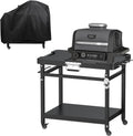 Universal Grill Stand for Ninja Woodfire Outdoor Grills,Portable Foldable Grill Cart Table for XSKUNSTAND OG700 OG800 OG900 OO101 SER Smoker Pizza Oven Accessories with 4 Wheels & Cover