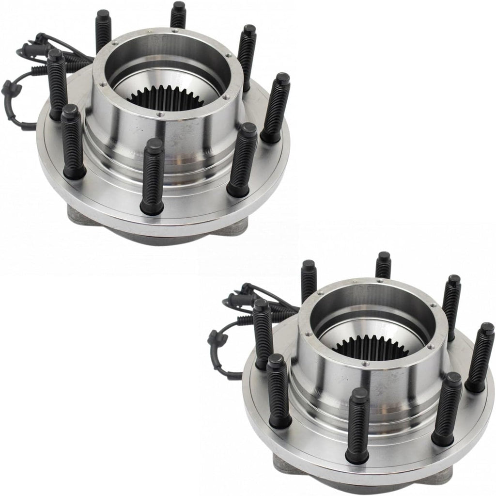 TRQ Front Driver and Passenger Side Wheel Bearing and Hub Assembly Set 2 Piece Compatible with 17-19 Ford F-250 Super Duty 4WD 20-22 F-250 Super Duty 4WD SRW 17-22 F-350 Super Duty 4WD SRW