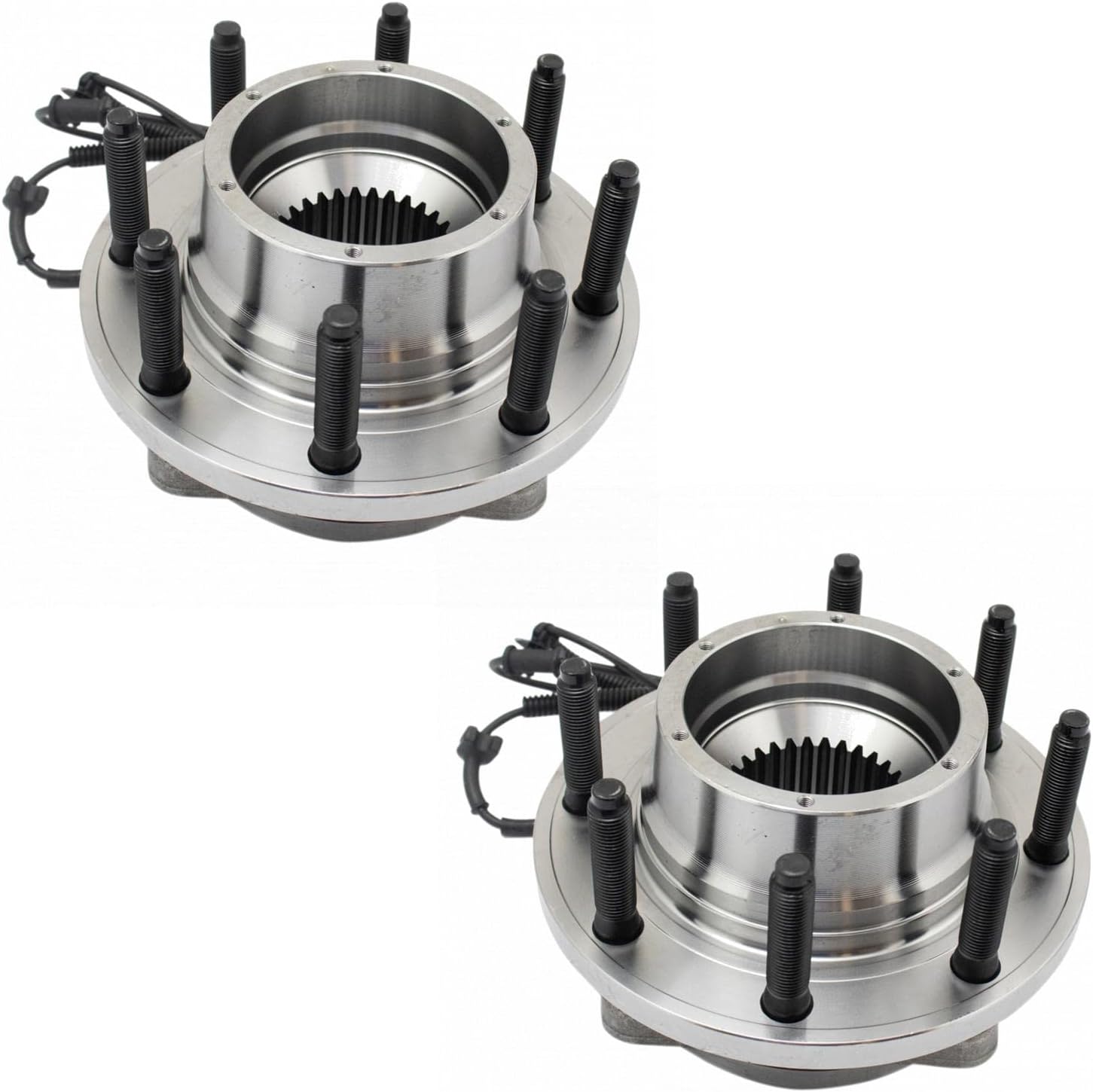 TRQ Front Driver and Passenger Side Wheel Bearing and Hub Assembly Set 2 Piece Compatible with 17-19 Ford F-250 Super Duty 4WD 20-22 F-250 Super Duty 4WD SRW 17-22 F-350 Super Duty 4WD SRW