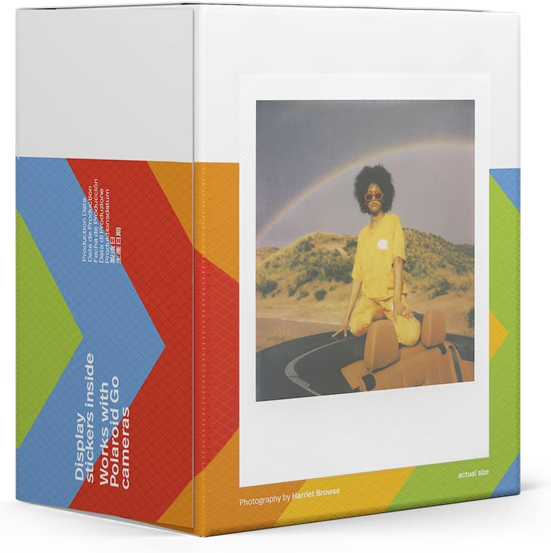 Polaroid Originals Go Color Film (Classic, 2-Pack) with Go Color Film (Black Frame, 2-Pack) and Focus Camera Film Kit for Polaroid i-Type Bundle (5 Items)