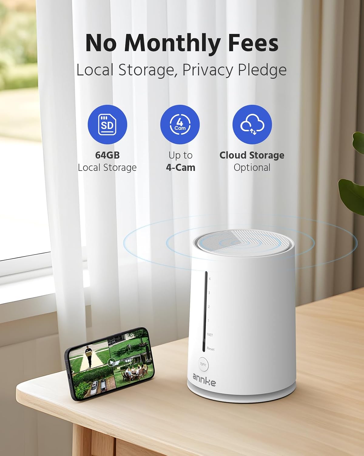 ANNKE 2.5K Wireless Security Camera Outdoor, 5MP 2-Cam Kit Solar Surveillance System, PIR Human Detection, 360° Pan&Tilt, Compatible with Alexa, Color Night Vision, No Monthly Fee, 64GB Memory Card