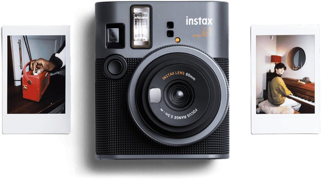 Fujifilm Instax Mini 41 Black Instant Camera with Auto Exposure Control, Selfie Mirror, and Sleek Design Bundle with Intax Mini Twin 20 Exposure Pack