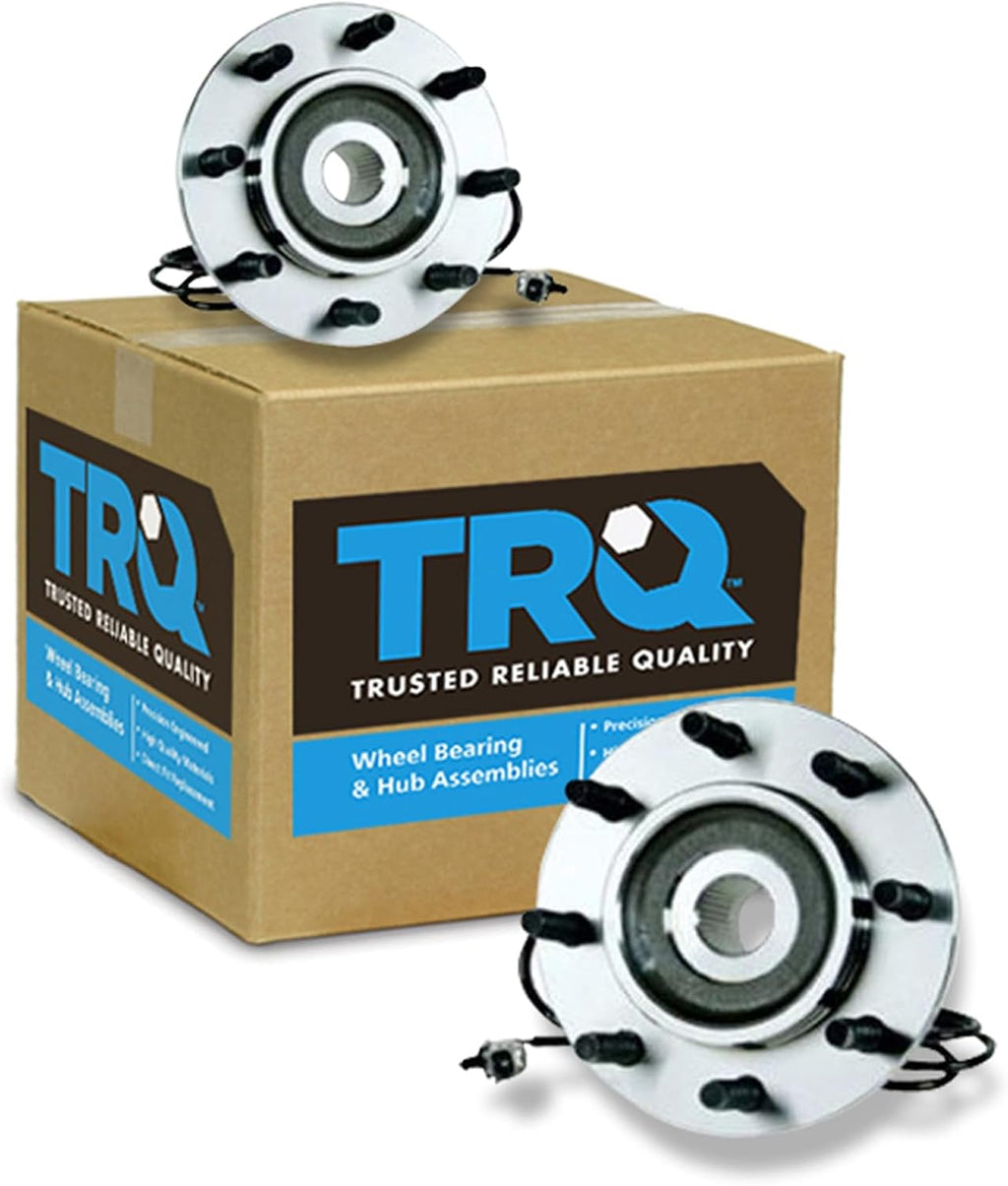 TRQ Front Left and Right Wheel Bearing and Hub Assembly Set 2 Piece Compatible with 00-01 Dodge Ram 2500 4WD with 4 Wheel ABS Brakes 00-02 3500 2002