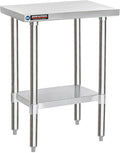 DuraSteel 24x18 Small Stainless Steel Table - NSF Metal Food Prep Commercial Kitchen Workt able - Side Mixer Stand with Under Shelf - For Laundry Room, Kitchen, Outdoor Grill, Small Spaces