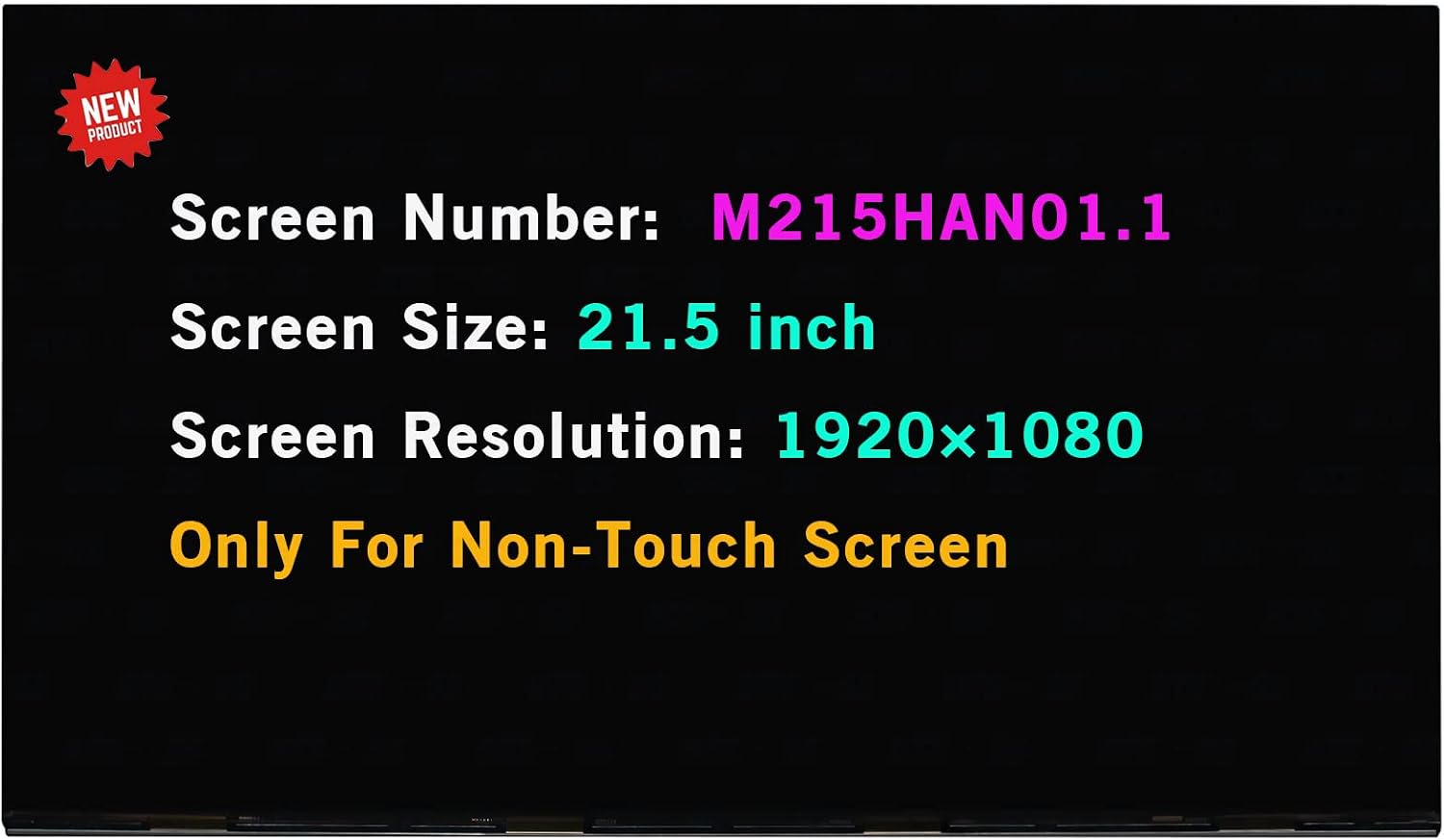 21.5' LCD Replacement M215HAN01.1 for HP 22-D 22-DD0224 22-DD0133W 22-DD0010 22-DD0123W 22-DD0046 22-DD0143W 22-DD0210 22-DD0016 L91002-001 L91003-002 FHD 1080P Screen Display Panel (Non-Touch)