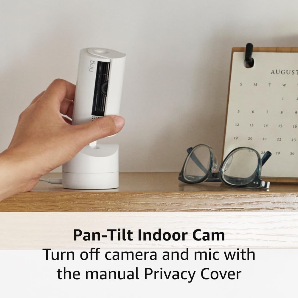 Outdoor Cam Plus Battery, White with Ring Pan-Tilt Indoor Cam, White