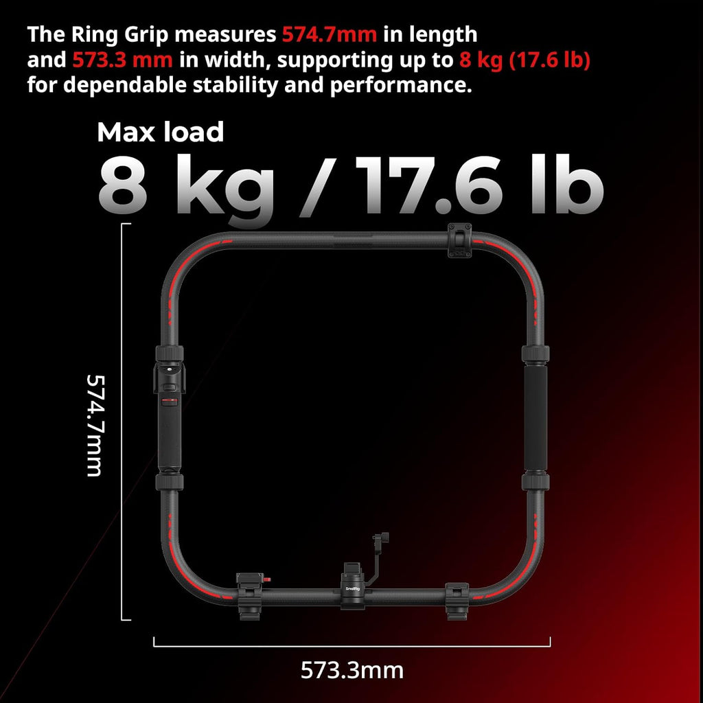 SMALLRIG Stabilizer Handheld Ring Grip for DJI RS 2 / RS 3 Pro/RS 4 / RS 4 Pro/RS 5 Gimbal, Supports Various Controls, Integrated Foldable Design, Max Load 17.6 lb - 4328