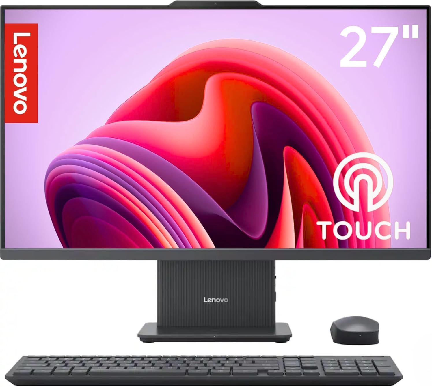 Lenovo IdeaCentre 27' Touchscreen All-in-One Desktop Computer • 6-core AMD Ryzen 5 Processor • 16GB DDR5 • 256GB SSD • Office 365 for The Web • Wireless KB&Mouse • Wireless Charging Base • Win 11