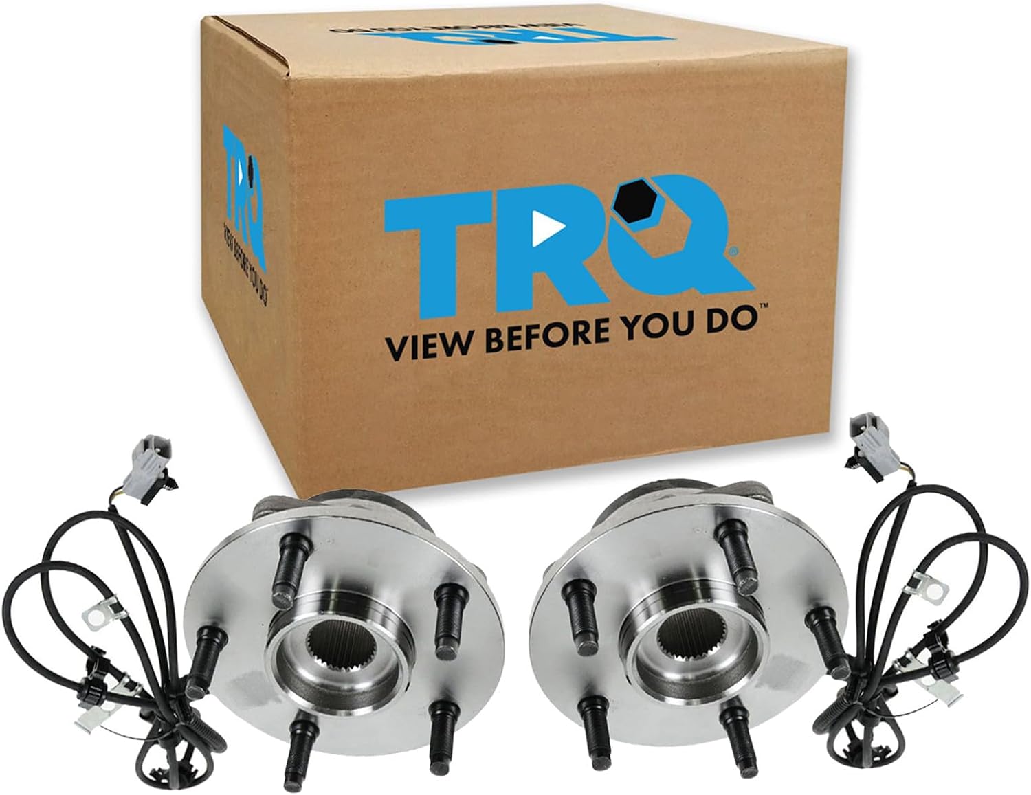 TRQ 2 Piece Front Wheel Bearing & Hub Assembly Set Compatible with 1997-1999 Dodge Ram 1500