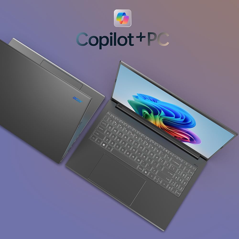 acer Aspire 16 AI Copilot+ PC | 16' WUXGA 120Hz Multi-Touch Display | Snapdragon X X1-26-100 | NPU: 45 Tops - GPU: Up to 1.7 TFLOPs | 16GB LPDDR5X | 512GB PCIe Gen 4 SSD | Wi-Fi 7 | A16-11MT-X669