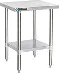 DuraSteel 30x18 Small Stainless Steel Table - NSF Commercial Kitchen Island Food Prep Worktable - Metal Side Mixer Stand with Under Shelf - For Laundry Room, Kitchen, Outdoor Grill, Tiny Spaces
