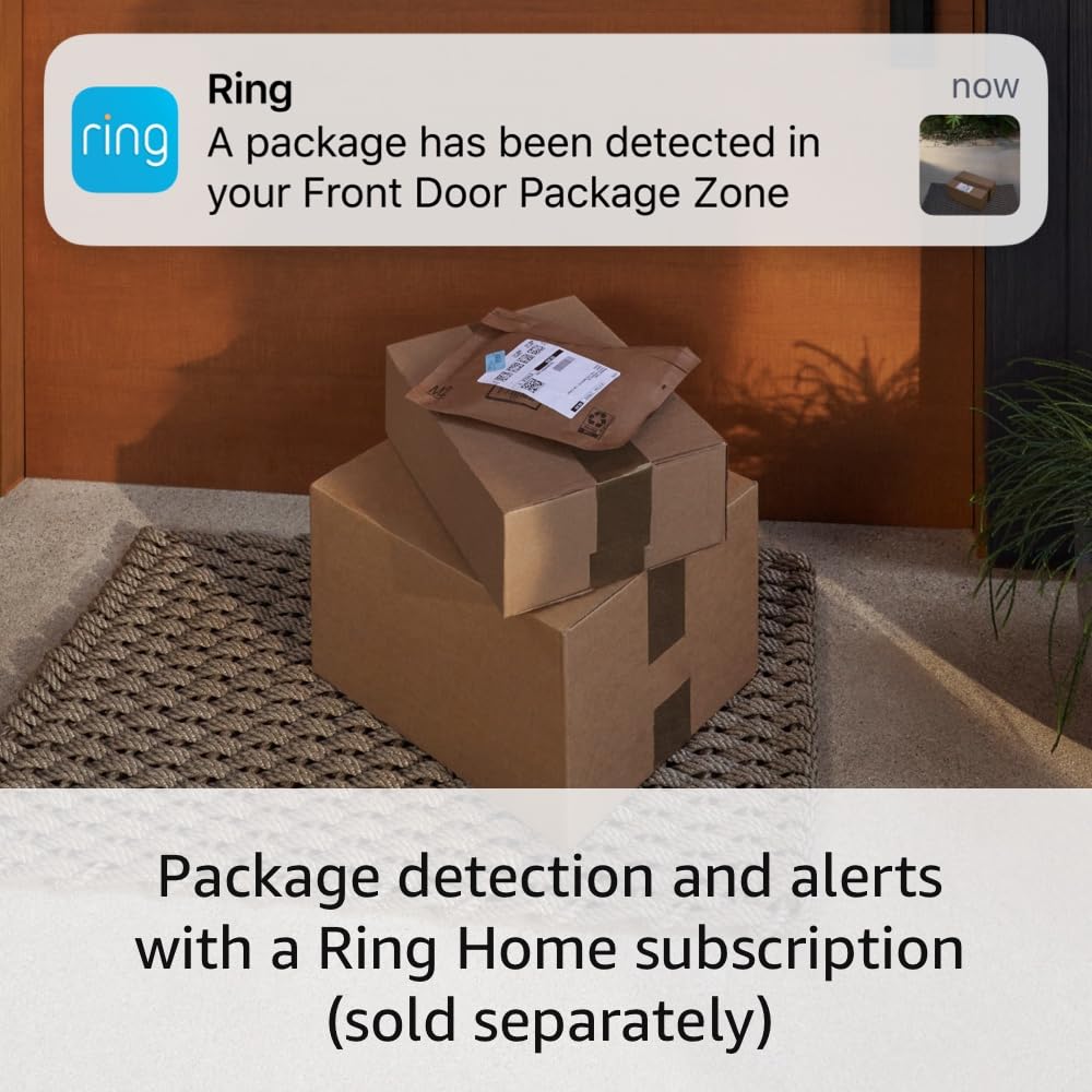 Ring Battery Doorbell Pro with Ring Spotlight Cam Plus, White