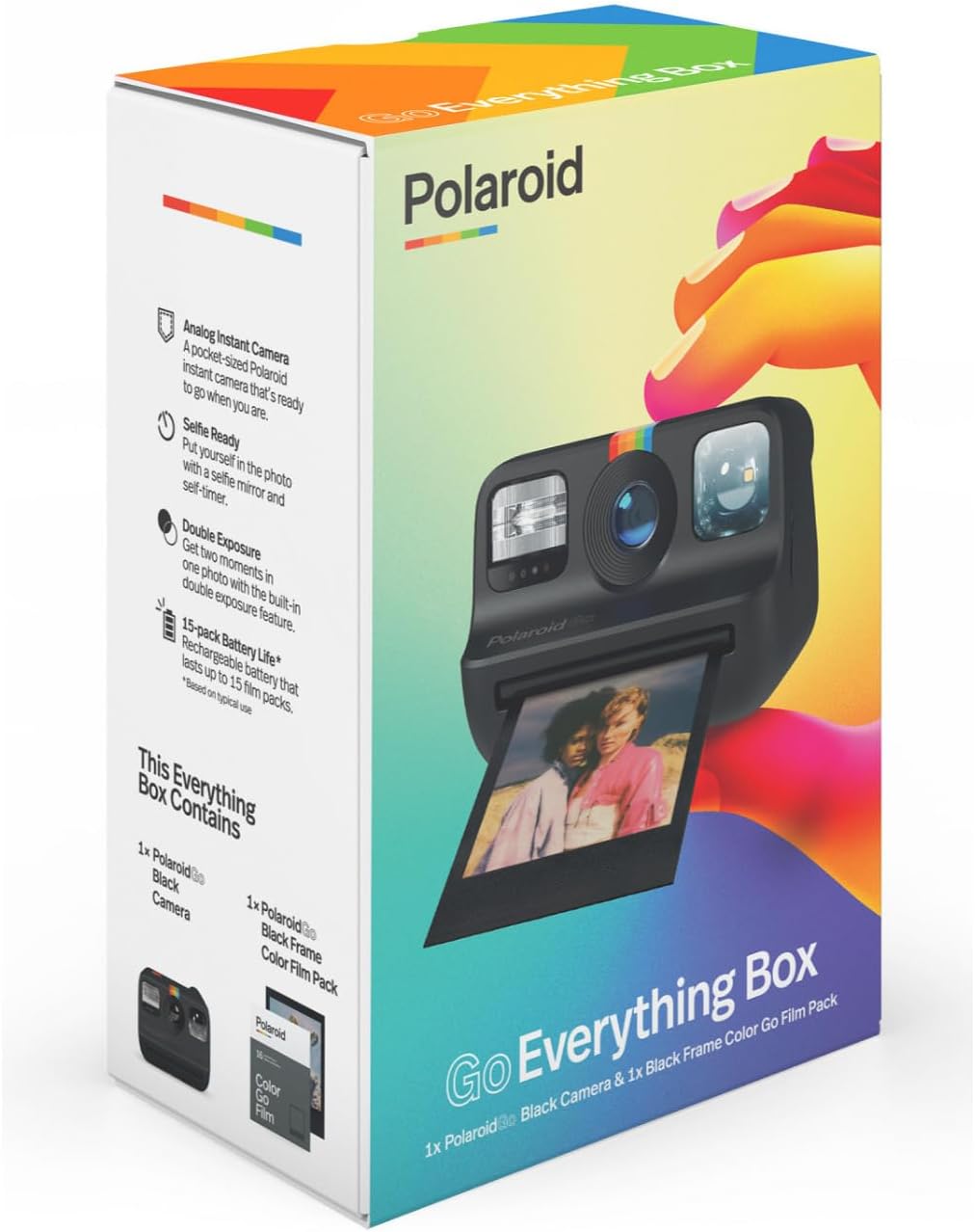 Polaroid Go Everything Box Black Camera and Black Frame Instant Film Bundle (6215)