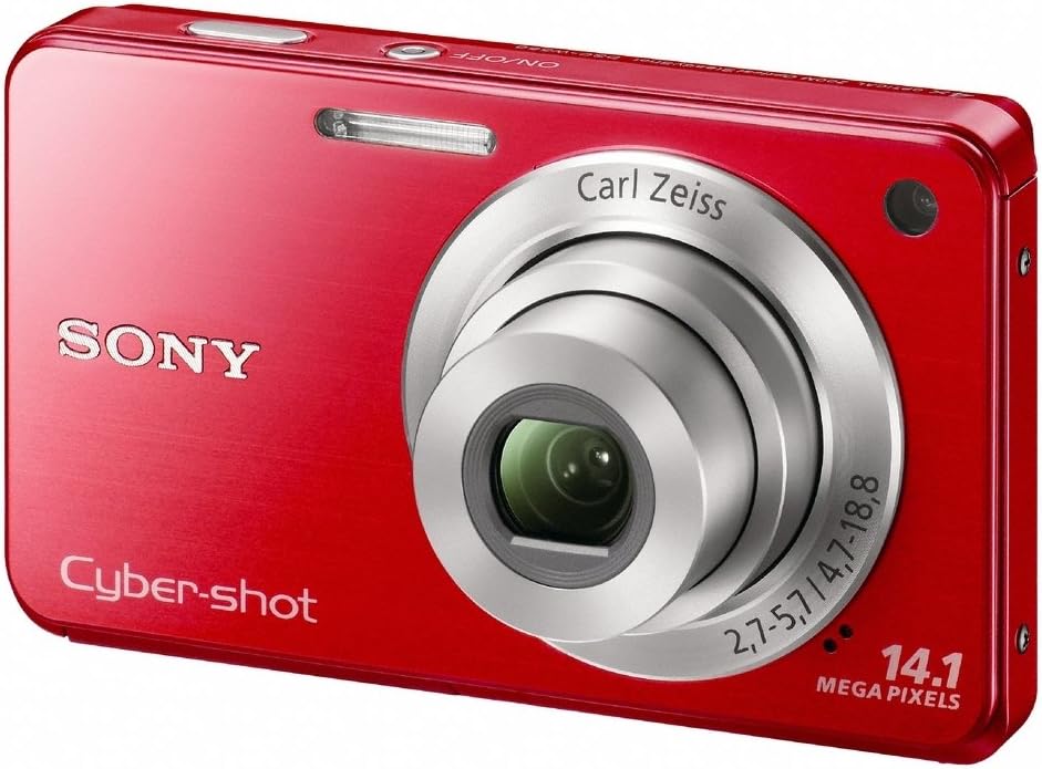 Sony Cyber-Shot DSC-W560 14.1 MP Digital Still Camera with Carl Zeiss Vario-Tessar 4x Wide-Angle Optical Zoom Lens and 3.0-inch LCD (Red)