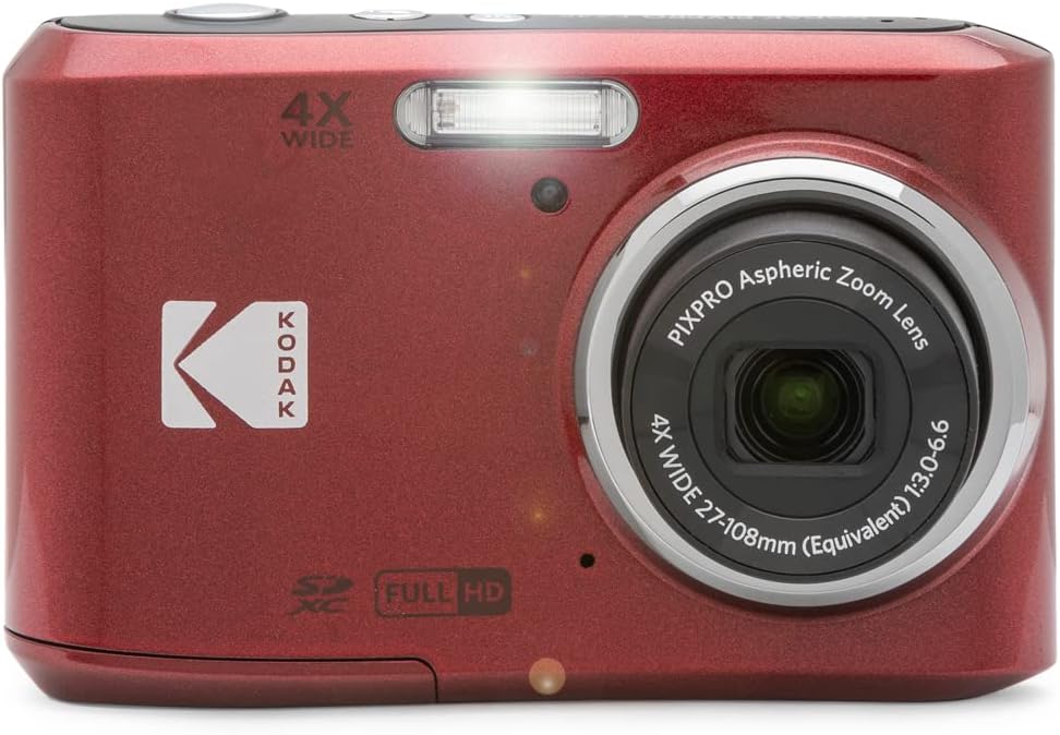 Kodak FZ45RD PIXPRO 16MP Digital Camera Red Bundle with Lexar 64GB High-Performance 800x UHS-I SDHC Memory Card Blue Series