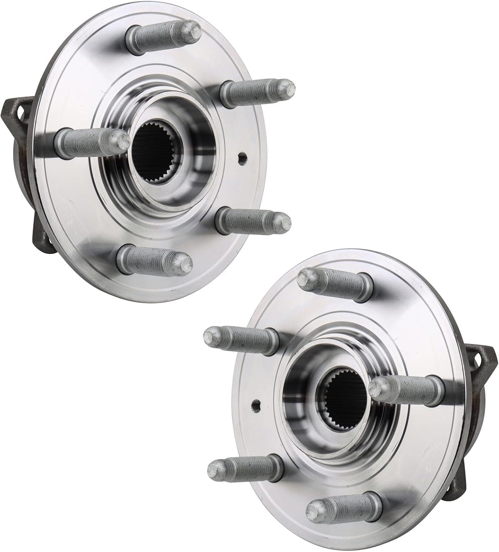 TRQ Driver and Passenger Side Wheel Bearing and Hub Assembly Set 2 Piece Compatible with 2012-2021 Tesla S 2016-2021 X