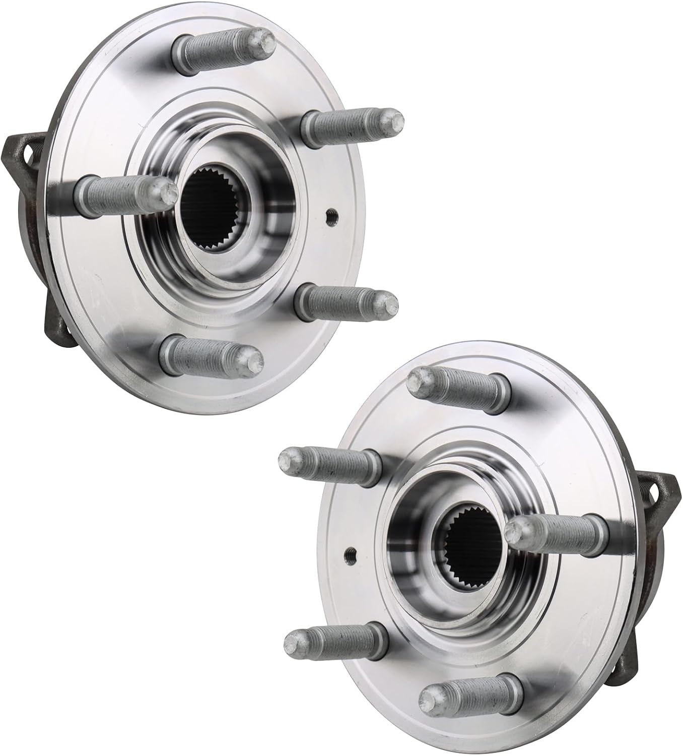 TRQ Driver and Passenger Side Wheel Bearing and Hub Assembly Set 2 Piece Compatible with 2012-2021 Tesla S 2016-2021 X