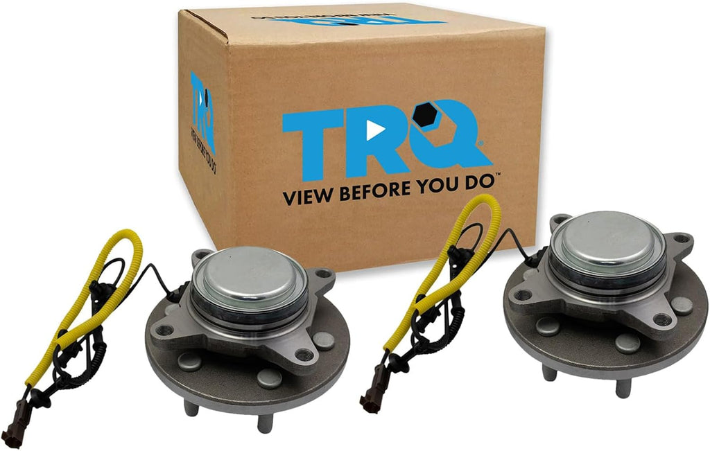 TRQ Front Left and Right Wheel Bearing and Hub Assembly Set 2 Piece Compatible with 18-20 Ford Expedition F-150 18-20 Lincoln Navigator RWD Models