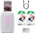 Fujifilm INSTAX Mini Link 3 Smartphone Printer | Clay White Bundled INSTAX Mini Instant Film | 20 Exposures + Microfiber Cleaning Cloth (3 Items)