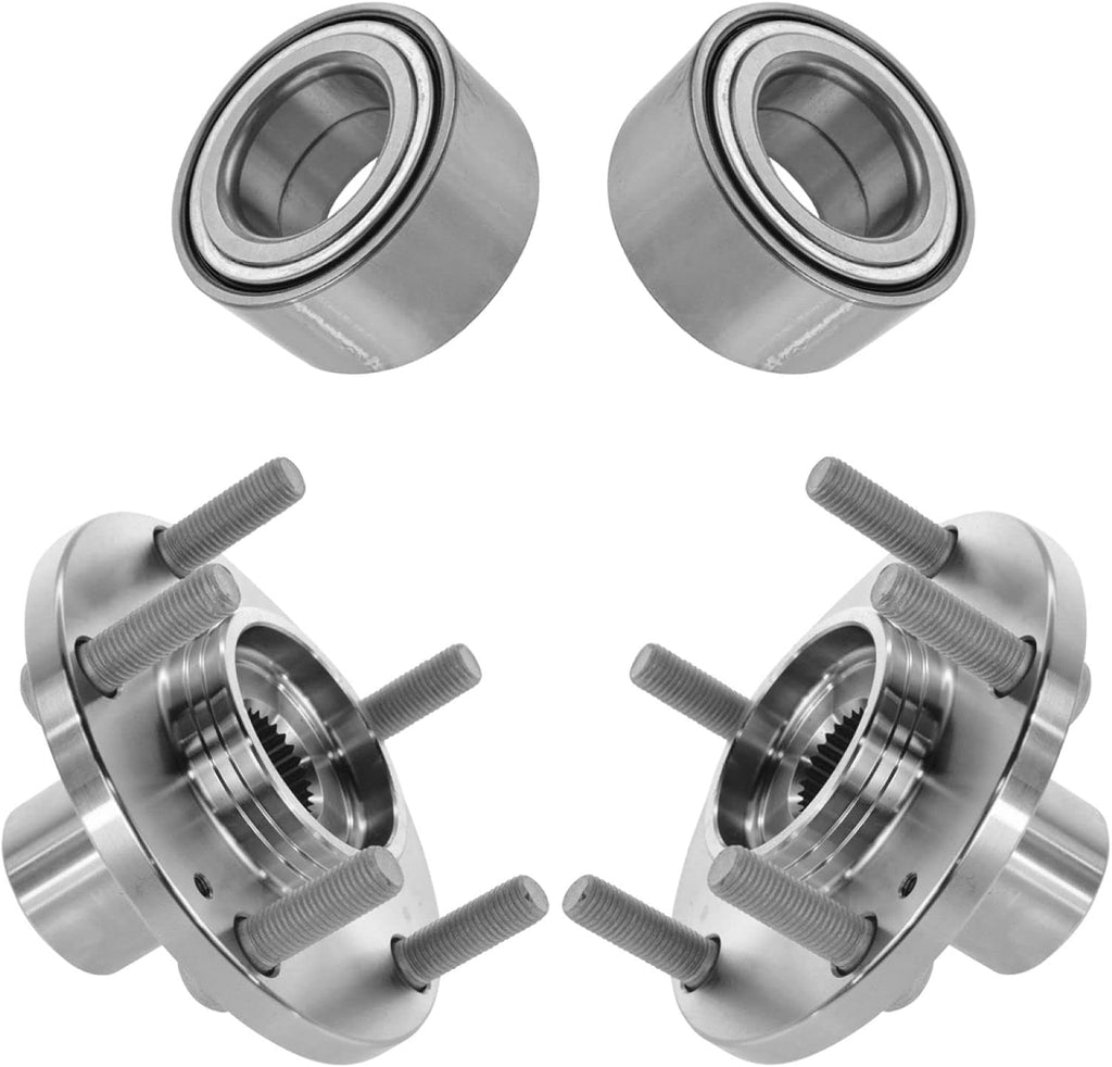 TRQ 2 Piece Front Wheel Bearing & Hub Assembly Set Compatible with 2001-2006 Hyundai Santa Fe 2005-2009 Tucson 2005-2010 Kia Sportage