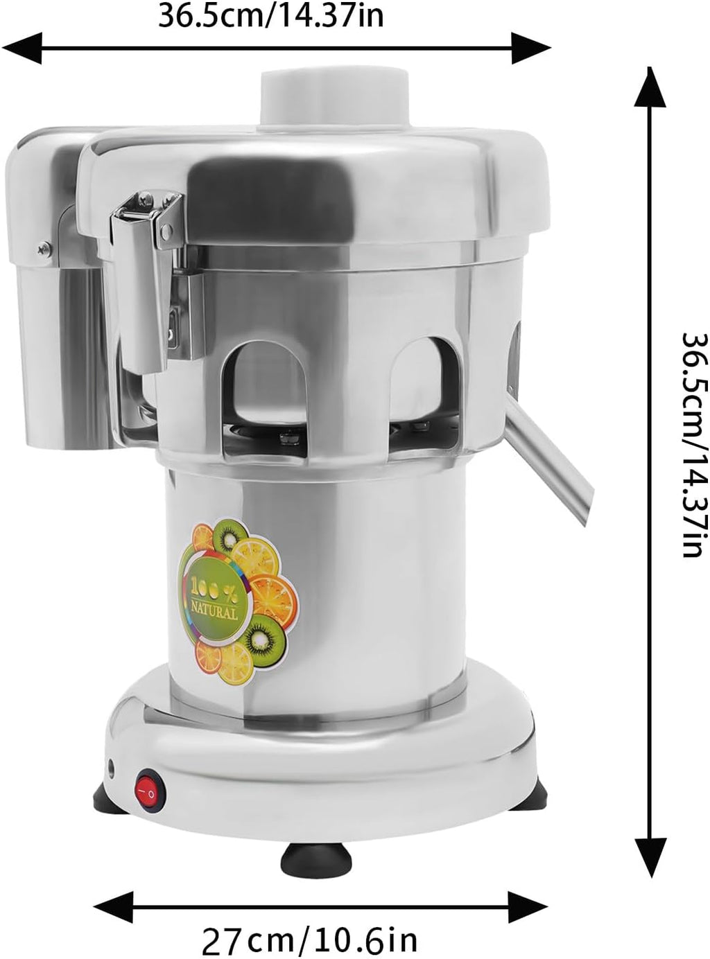 Commercial Juice Extractor Machine 110V 370W 2800RPM Electric Stainless Steel Juice Machine, Heavy Duty Fruit and Vegetable Juicer Automatic Centrifugal Juicer Machine, 80-100kg/hr