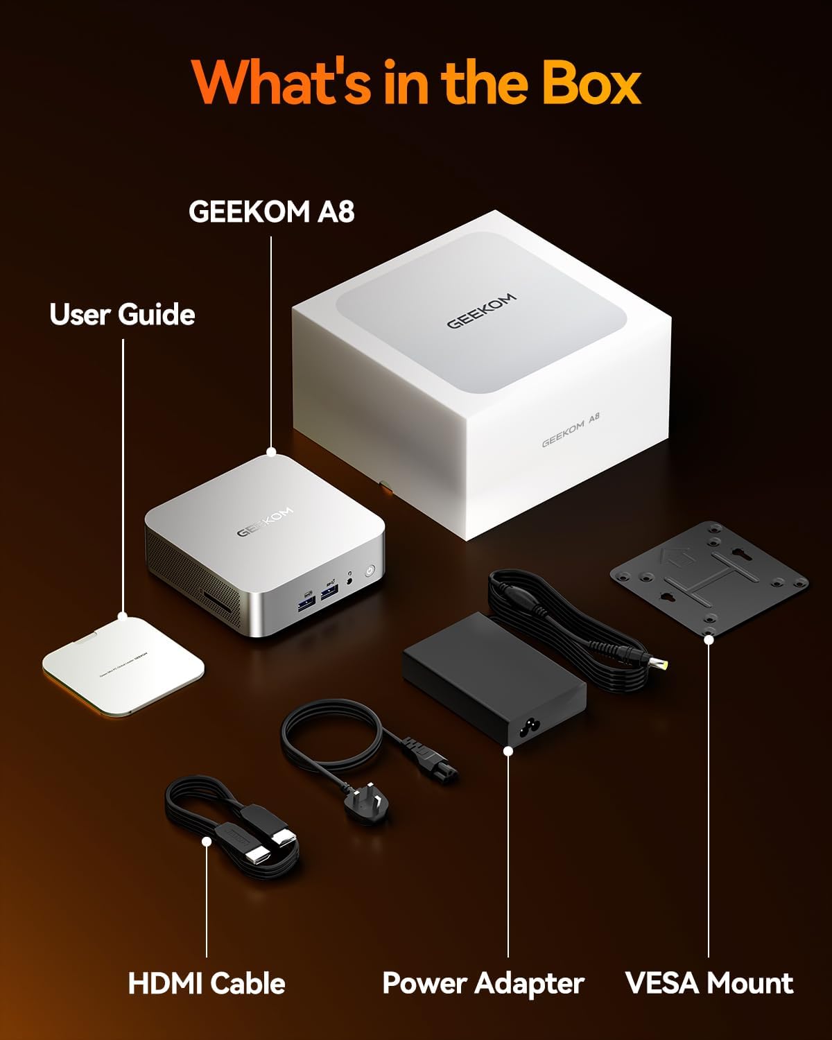 GEEKOM A8 Mini PC with AMD Ryzen 7 8745HS (Beats 6800H), 16GB DDR5 RAM (Upgradable, Not LPDDR) 1TB NVMe SSD, Windows 11 Pro Desktop Computer for Home&Business, USB4, SD Slot, 8K | WiFi 6E, 2.5G LAN