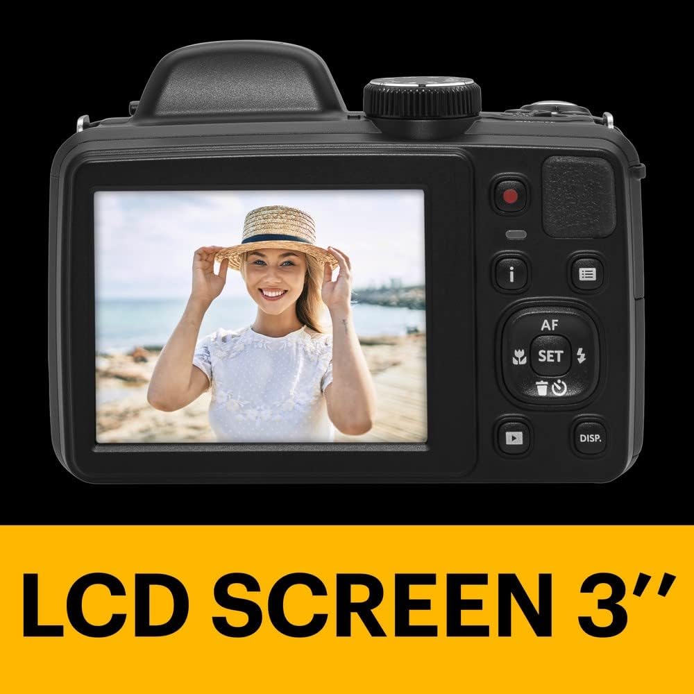 KODAK PIXPRO AZ425 Digital Camera, 42x Optical Zoom Bridge with 20MP BSI Sensor, Li-Ion Battery, OIS, 1080p Full HD Video, Black