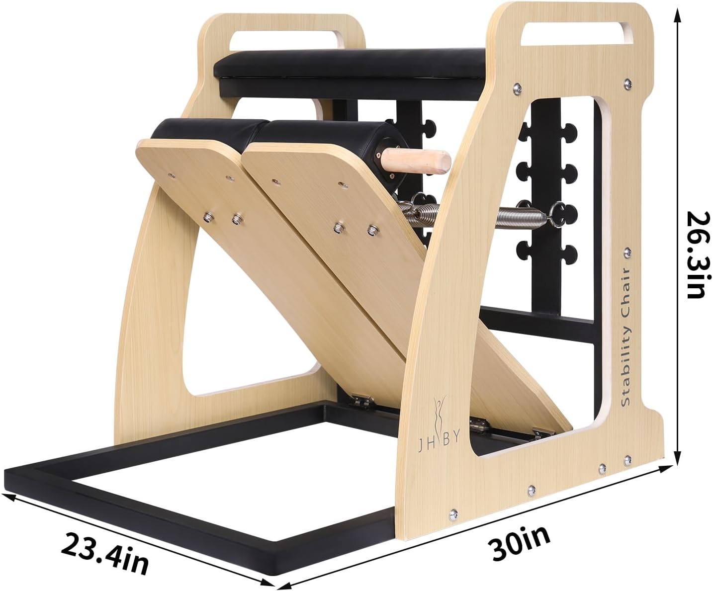 Pilates Chair, Pilates Chair for Home Workouts, Sturdy Metal Frame, Pilates Stability Chair, Yoga Fitness Trainer, Pilates Reformer Machine (Black)