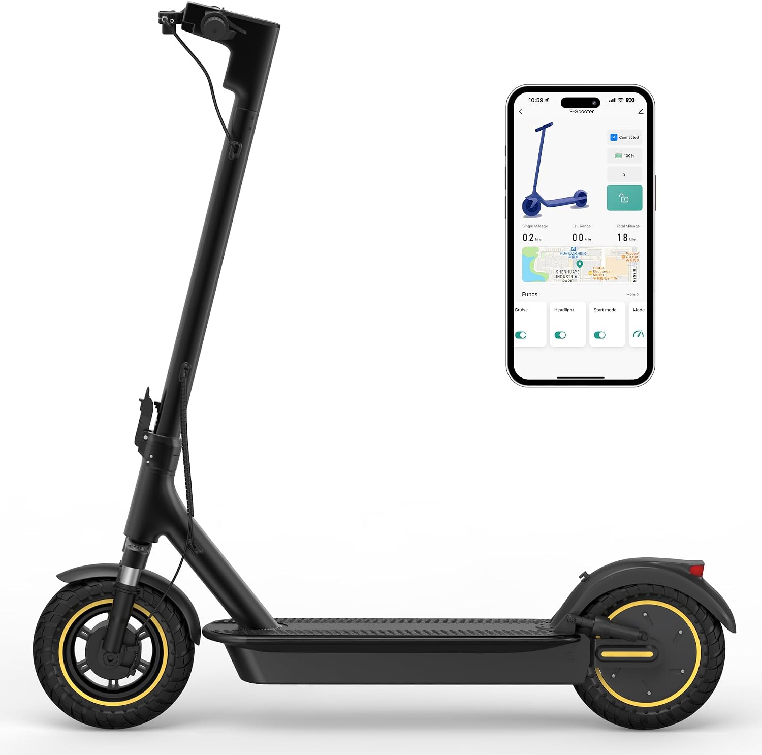 MAXSHOT Electric Scooter for Adults, 8.5/10/14' Tires, 19/22Mph, 350W/500W Motor, 21-28 Miles Range, Folding E-Scooter with Dual Suspension,APP Contro