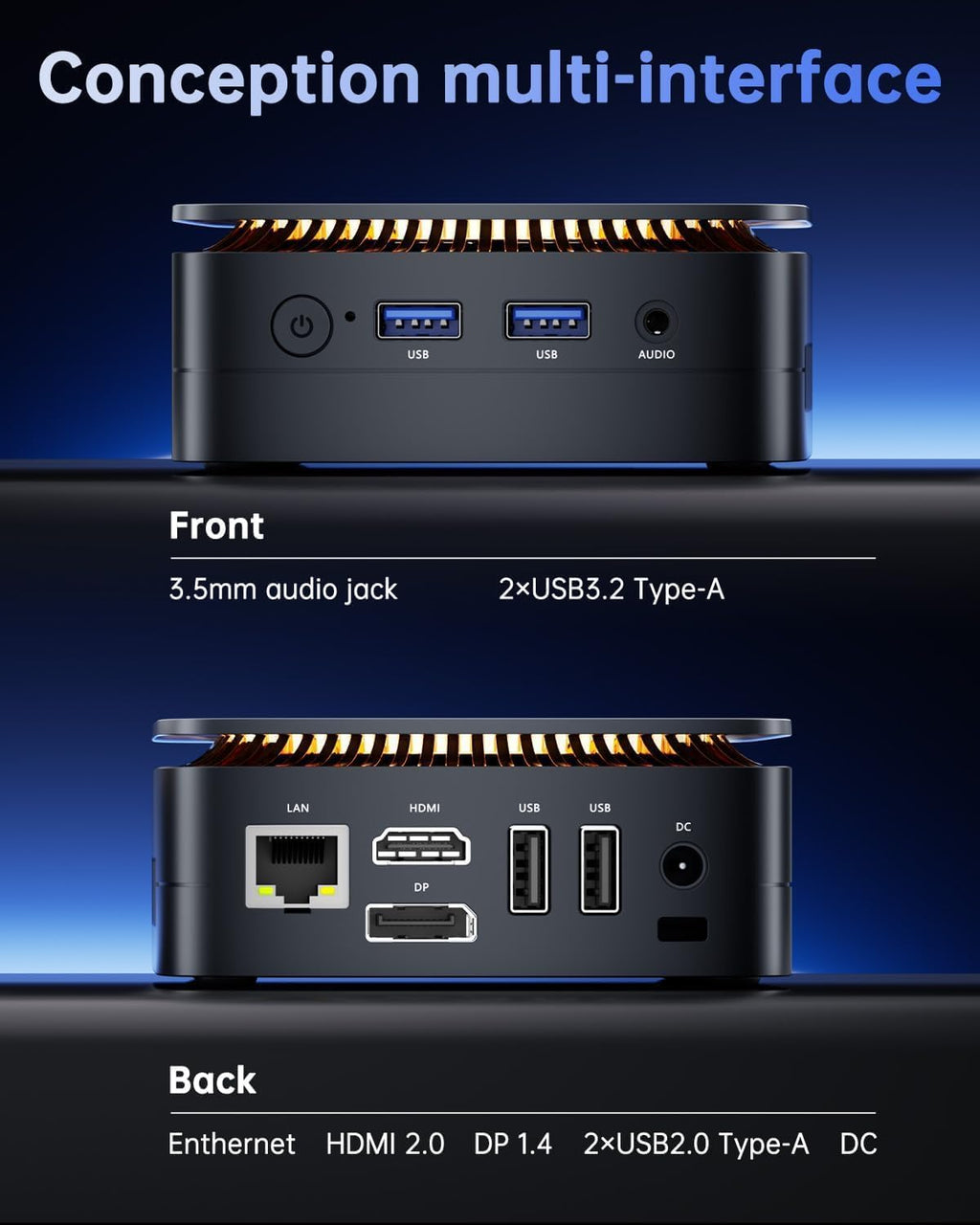 KAMRUI E1 Mini PC Computer, 12th Alder Lake- N95 up to 3.4 GH, 16GB RAM 1TB M.2 SSD, Mini Desktop Computer, Support 2.5' SSD (up to 2TB), WiFi, BT, 4K, HTPC for Business, Home, Office
