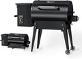 KingChii Portable Electric Wood Pellet Grill & Smoker with Foldable Legs, 456 SQ.IN Grill Capacity, 18LB Hopper, with PID Temperature Control (180-425°F) for Backyard Camping Bake and Roast