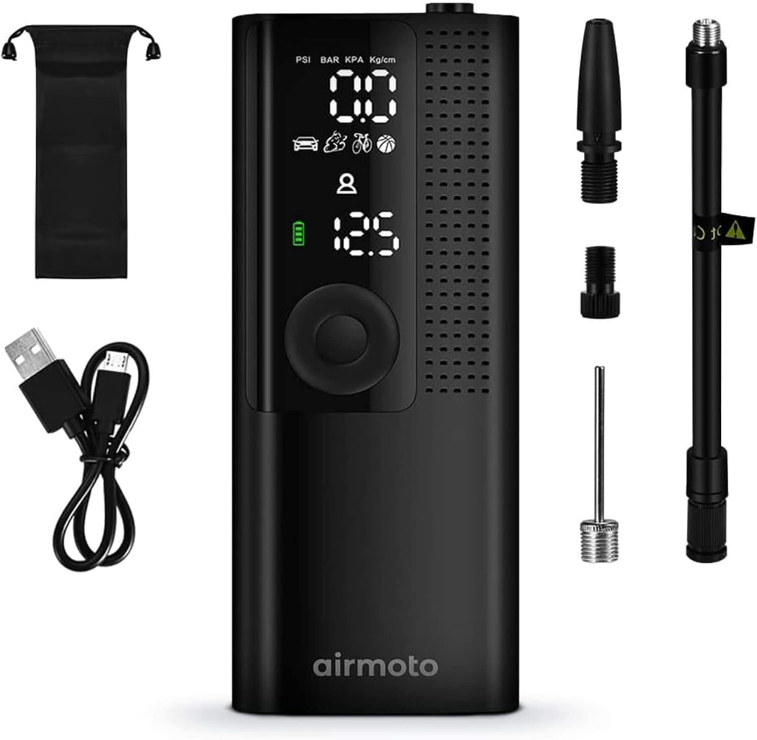 Airmoto and Power Kit Bundle Deal - 4 bundle - Tire Inflator Portable Air Compressor with Power Kit for Charging on The Road - Cordless Air Pump for Car Tires, Motorcycle, Bicycle, Balls (Pack of 4)