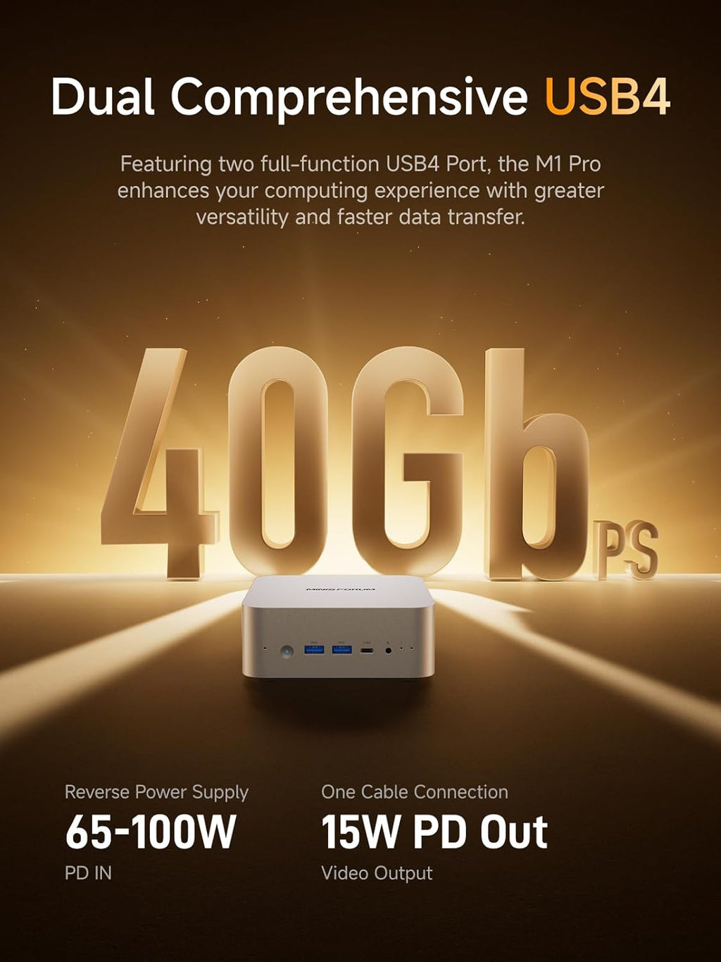 MINISFORUM M1 Pro-125H Mini PC Intel Core Ultra 5 125H (14C/18T, Up to 4.5Ghz), 32GB DDR5 1TB SSD, Mini Computers HDMI2.1/DP1.4/2xUSB4 Quad Display, 2.5G LAN, OCuLink, Dual Speaker/DMIC, WiFi 7, BT5.4