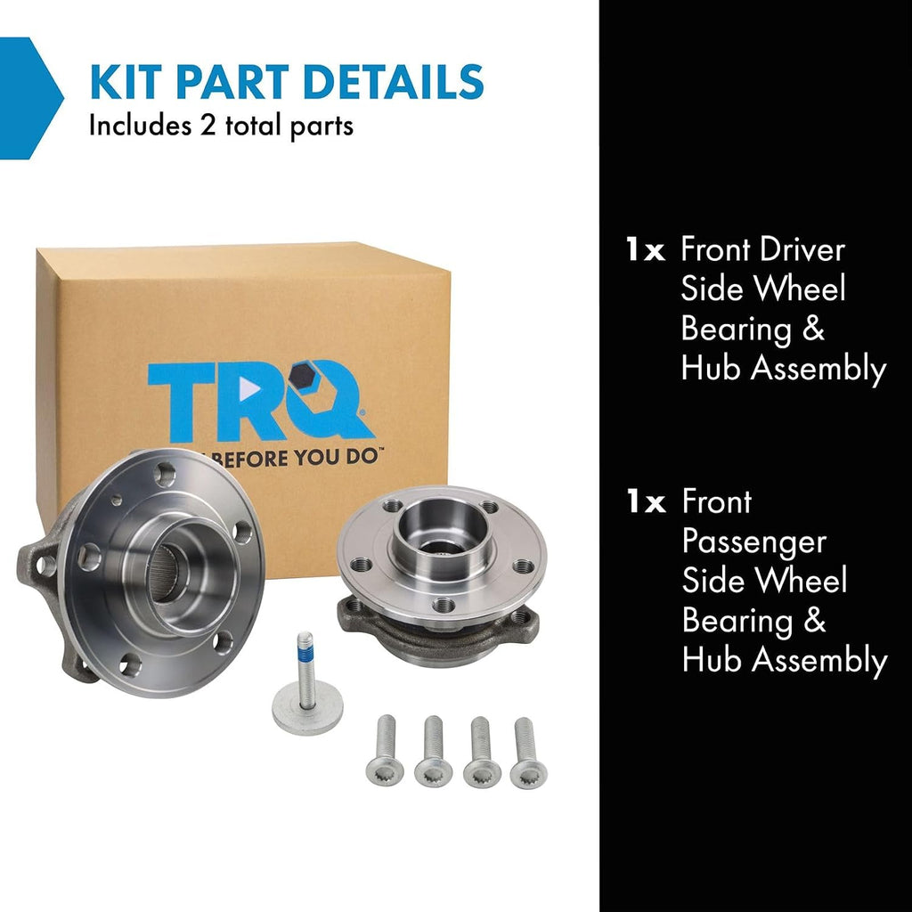 TRQ 2 Piece Wheel Bearing & Hub Assembly Set Compatible with 2019 Volvo S60 2017-2019 S90 V60 2018-2019 V90 V90 Cross Country XC60 2016-2019 XC90