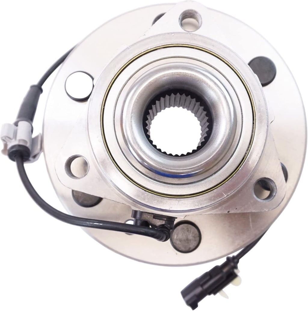TRQ 2 Piece Front Wheel Bearing & Hub Assembly Set Compatible 15-20 Cadillac Escalade 4WD; 15-20 Cadillac Escalade ESV 4WD; 13-19 Cadillac XTS 6 Lug Wheels; 14-18 Chevrolet Silverado 1500 4WD