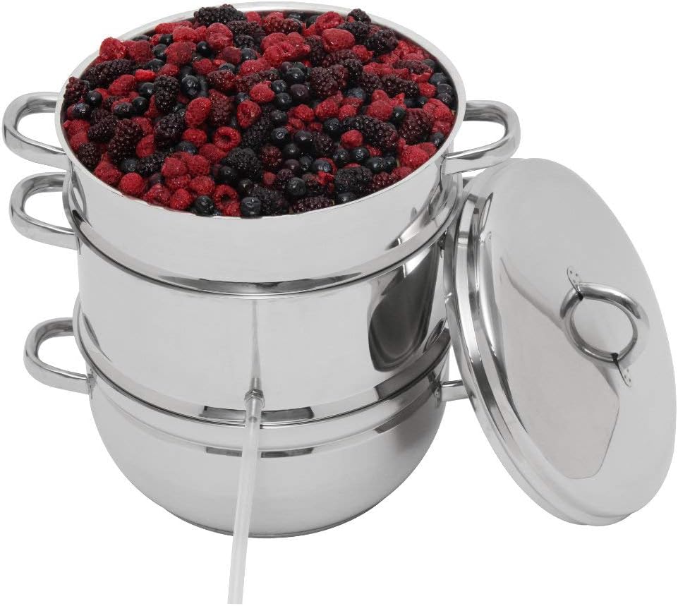 Kitchen Crop Multi-Use Steam Juicer & Roaster Set - Induction Friendly, Stainless Steel Lid, 8 Quart Capacity