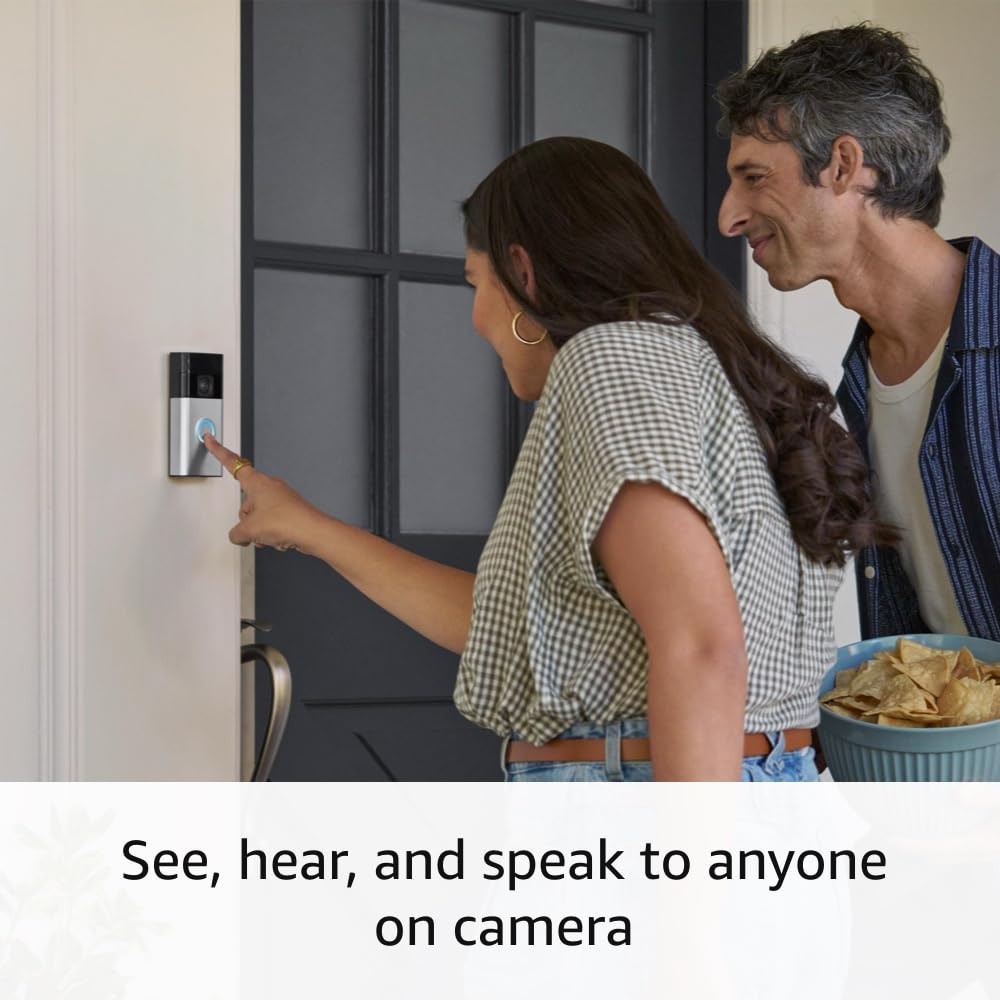 Ring Battery Doorbell with Ring Spotlight Cam Plus Battery (White)
