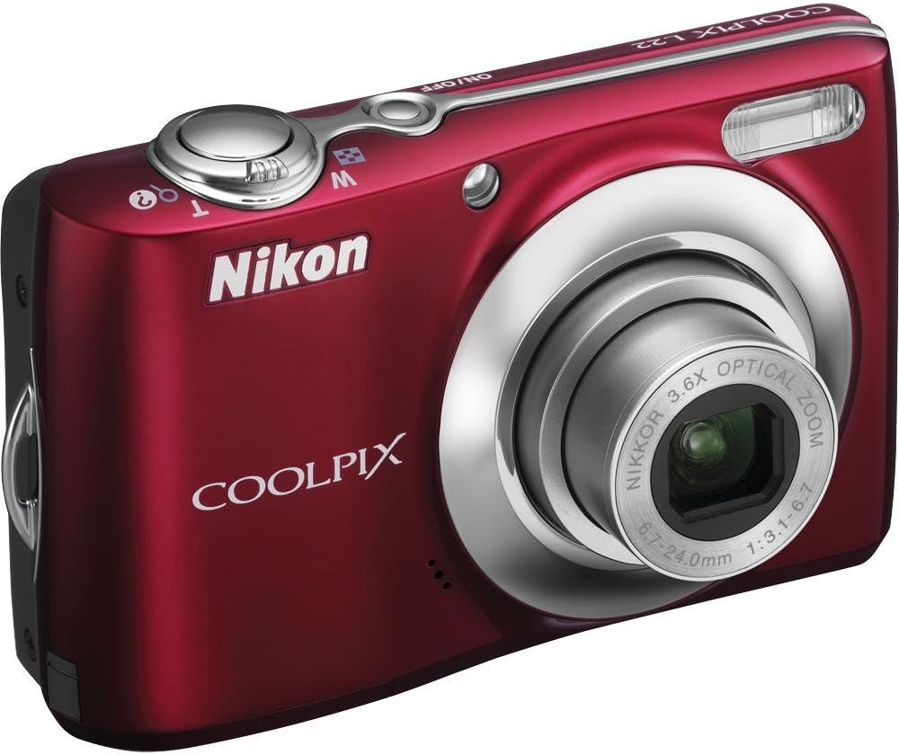 Nikon Coolpix L22 12.0MP Digital Camera with 3.6x Optical Zoom and 3.0-Inch LCD (Red-primary)