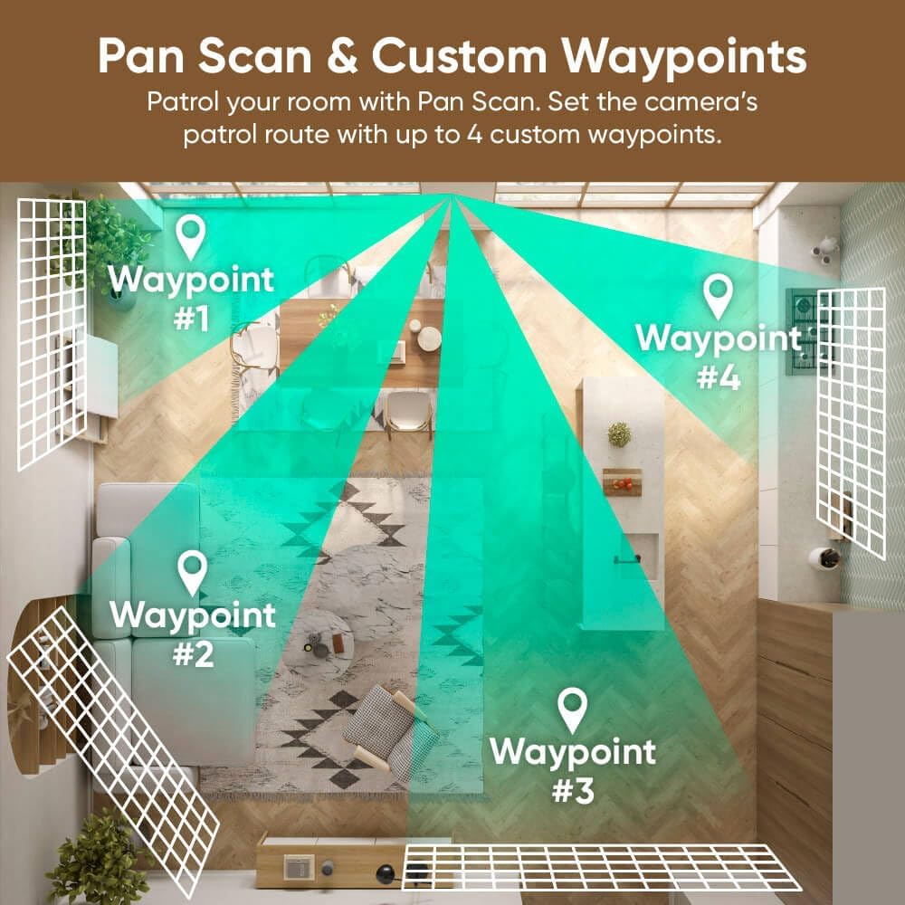 WYZE Duo Cam Pan 2 Pack, Indoor/Outdoor IP65 2K 360° Pan/Tilt Smart Home Security Camera with Color Night Vision, Compatible with Alexa & Google Assistant, White