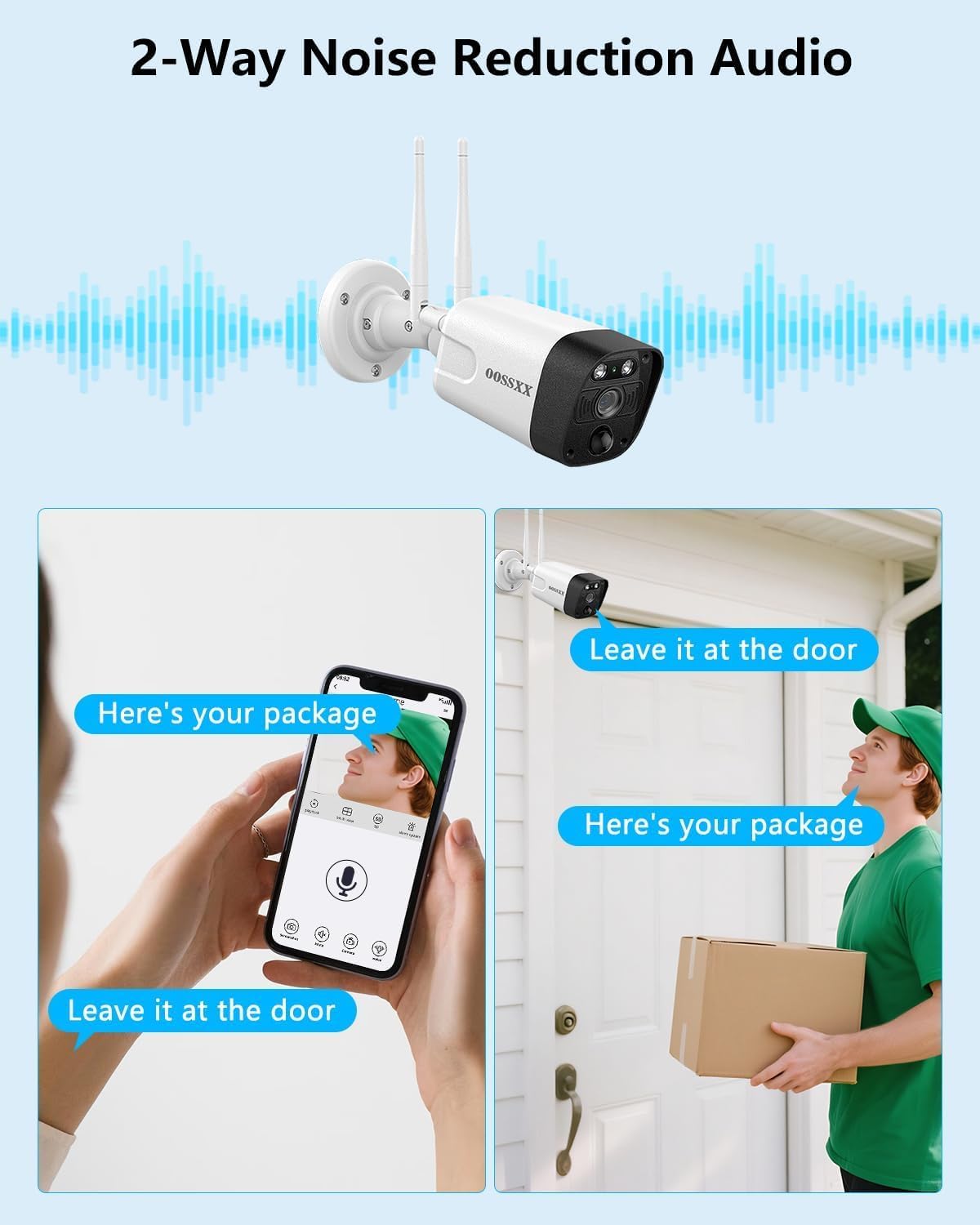 2-Way Audio & PIR Detection Dual Antennas Outdoor Wireless Security Camera System 5.5MP Wi-Fi Video Surveillance DVR Recorder System