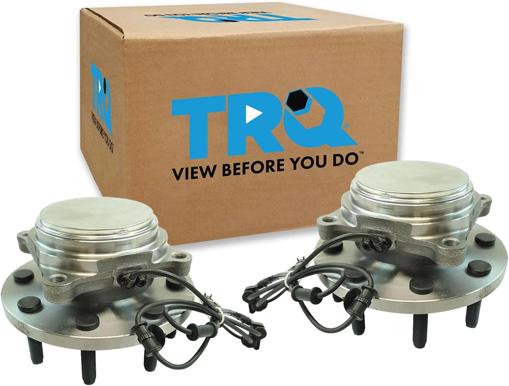 TRQ 2 Piece Front Wheel Bearing & Hub Assembly Set Compatible with 2009-2010 Dodge Ram 2500 Ram 3500 2011 Ram 2500 3500