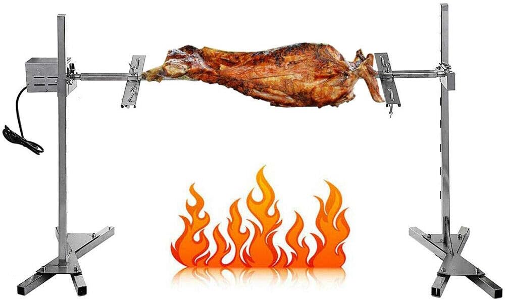 BBQ Grill Rotisserie Kit Up to 70lb Pig Spit Rotisserie Grill Heavy Duty for Pig Rotisserie Hog Lamb Outdoor Party Campfire Barbecue