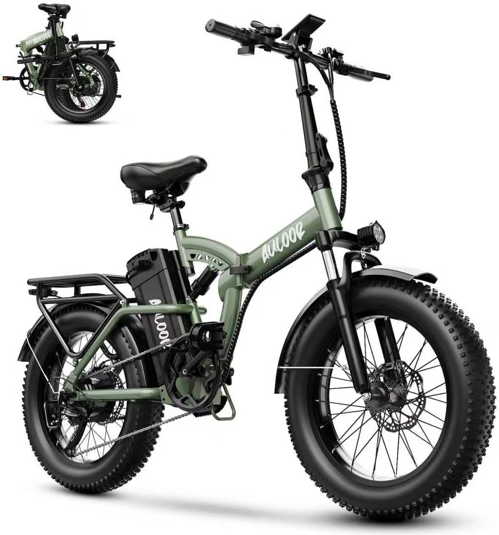 Foldable Electric Bike for Adults, 48V 20Ah Removable Lithium Battery up to 80Miles, 20' Fat Tire 1000W Peak Motor Dirt Ebike Adult Electric Bicycle for Commute Beach Mountain E Bike