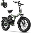 Foldable Electric Bike for Adults, 48V 20Ah Removable Lithium Battery up to 80Miles, 20' Fat Tire 1000W Peak Motor Dirt Ebike Adult Electric Bicycle for Commute Beach Mountain E Bike