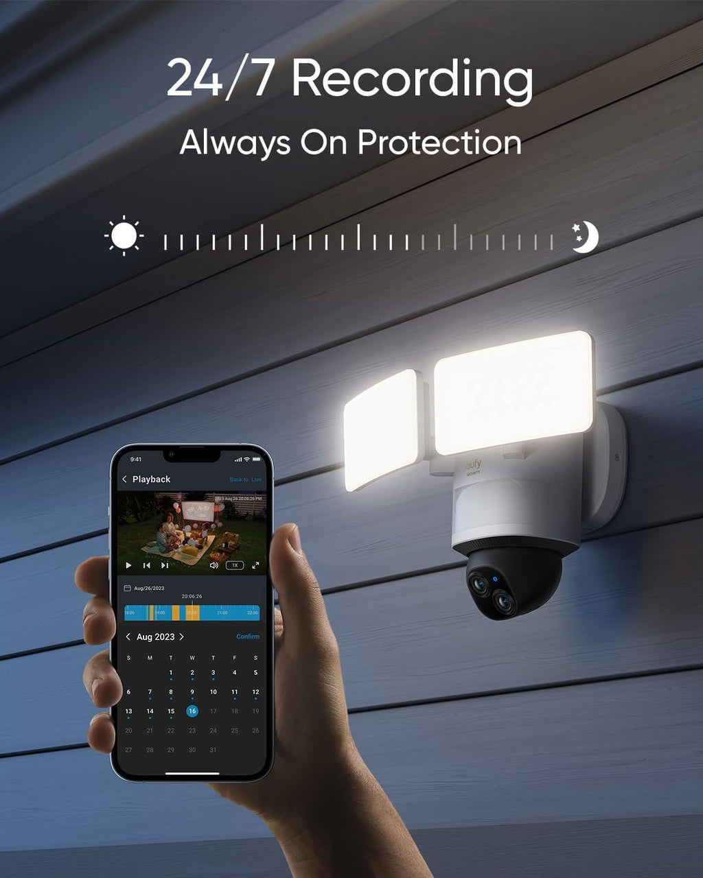 eufy Security Floodlight Wired Camera E340 2pack+Homebase3, Security Camera Outdoor, 355° Pan & Tilt, 24/7 Recording, 2000 LM, Motion Detection, Dual Cam, No Monthly Fee,Expandable Storage up to 16TB